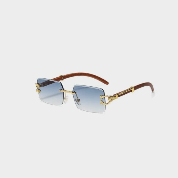 عینک آفتابی کلاسیک وینتیج بدون حاشیه چهارگوش سر پلنگی