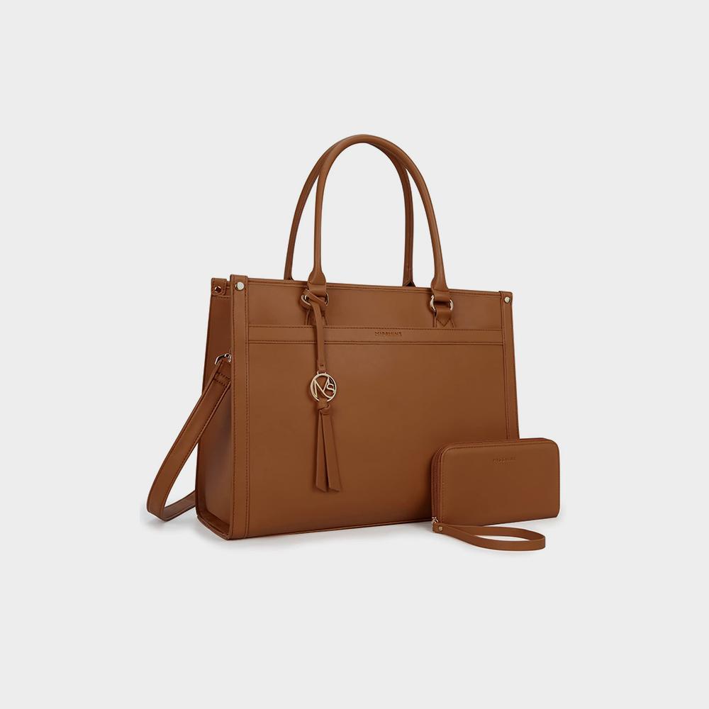 کیف لپ تاپ مینای نی کیف لپ تاپ بومی 15.6 اینچی کیف های شانه کار کیف دستی کیف دستی معمولی - تصویر 5